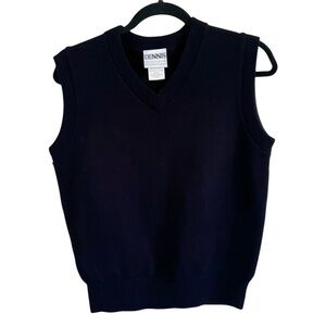 Dennis Navy Blue Sleeveless Sweater Vest Youth Large